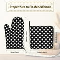 thumbnail image 2 of Black White Polka Dots Oven Mitts Pot Holders Set of 2, Kitchen Heat Resistant Hot Pads for Women Men Cooking BBQ Baking, 2 of 6