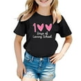 thumbnail image 1 of FAOWME T-Shirt Mode Enfant Col Rond Décontracté Imprimé Cœur Manches Courtes Noir 12-13 Ans, 1 of 4