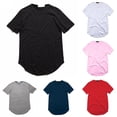 thumbnail image 3 of CENL Men Fashion Extended Long Line T-shirt Hip Hop Streetwear Punk Short Sleeve Tops, 3 of 7