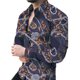 thumbnail image 3 of Camisas florales de anacardo para hombre, cárdigan de solapa con estampado 3D, sección delgada, camisa delgada, Y2k, manga larga con botón, primavera de 2024, 3 of 5