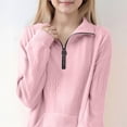 thumbnail image 2 of Coerni Girls and Toddlers' Fleece Half Zip Hoodie Sweatshirt Boys Long Sleeve Oversized Winter Warm Outerwear Trendy Clothes Top, 2 of 8
