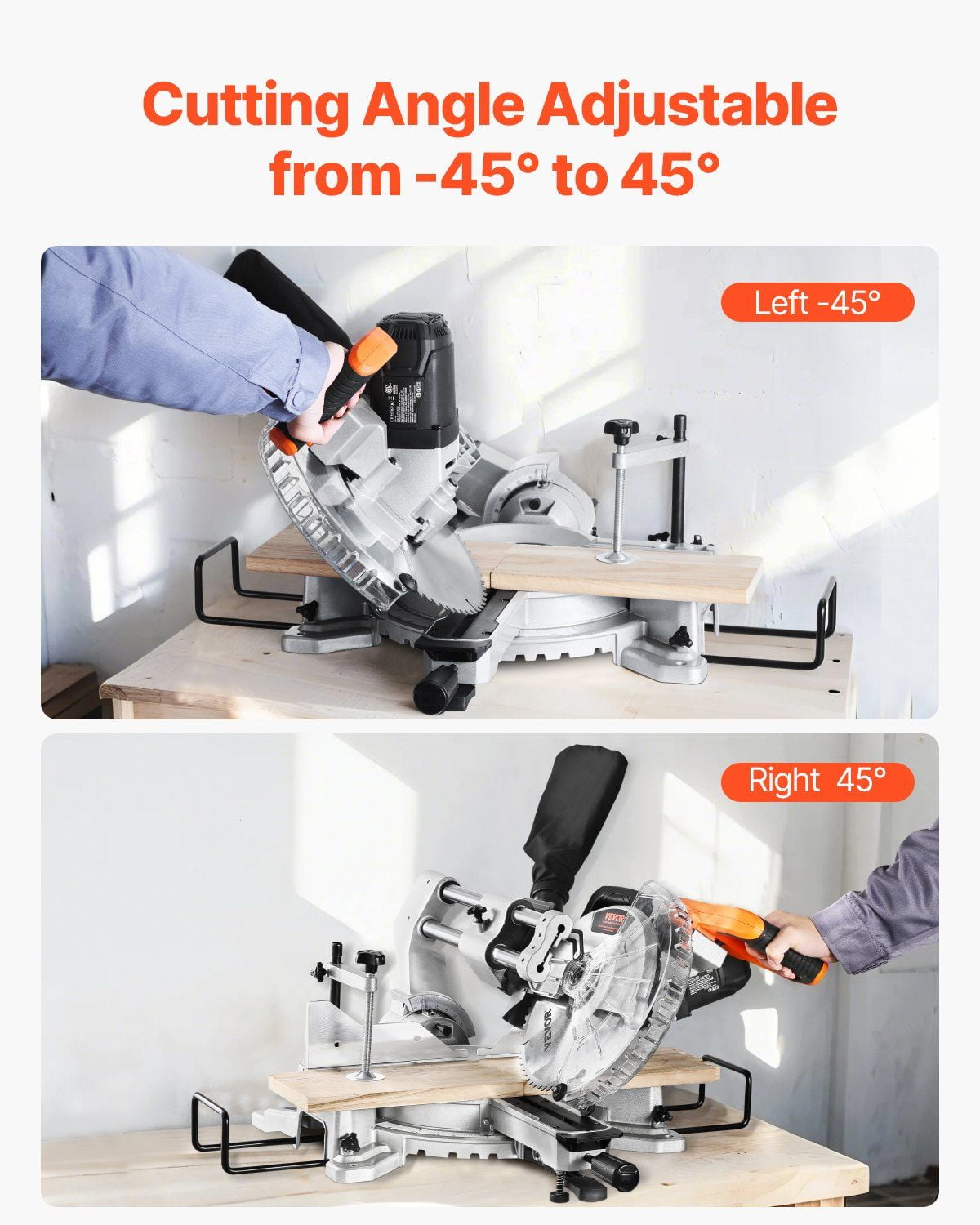 Sliding Compound Miter Saw 10-In Blade 15 Amp Motor Corded Double Bevel 60-Tooth