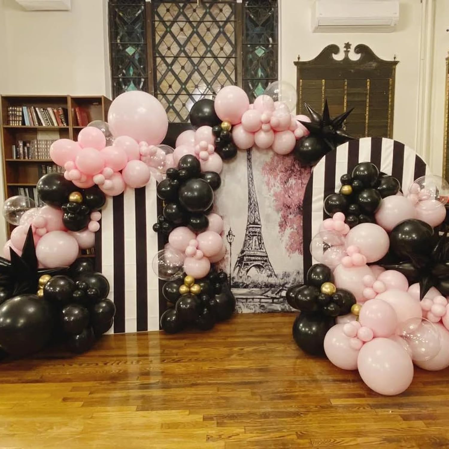 Black Pink and Gold Balloons Arch Kit, 134pcs 18/12/10/5inch Black Pastel Pink Chorme Gold Balloons Garland for Princess Birthday Wedding Bridal Baby Shower Bachelorette Mother's Day Party Decoration