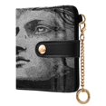 thumbnail image 2 of Small Wallet For Women Bifold Leather Pocket Coin Credit Card Holder With RFID Blocking Black&white Mosaics, 2 of 6