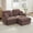 Rose, variant on Chenille Cloud L-Shaped Loveseat Sofa,Deep Seat Sofa Couch with Movable Ottoman, Exquisite Round Pillows and Quilted Back Cushions, Recessed Base Frame Legs, Easy Assembly, Fits Living Room (Coffee)