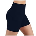 thumbnail image 2 of Mifsaly Biker Shorts Women Tummy Control High Waisted Yoga Shorts with Pockets See-Through Squat Proof Athletic Workout Trendy Outfits Navy,S, 2 of 7