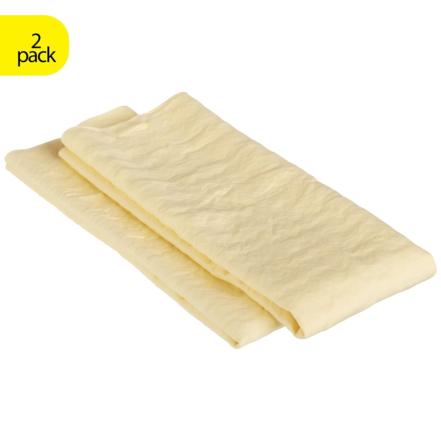 Yellow Synthetic PVA Absorber Chamois Shammy Towel Cloth 27" X 17" 2pcs 