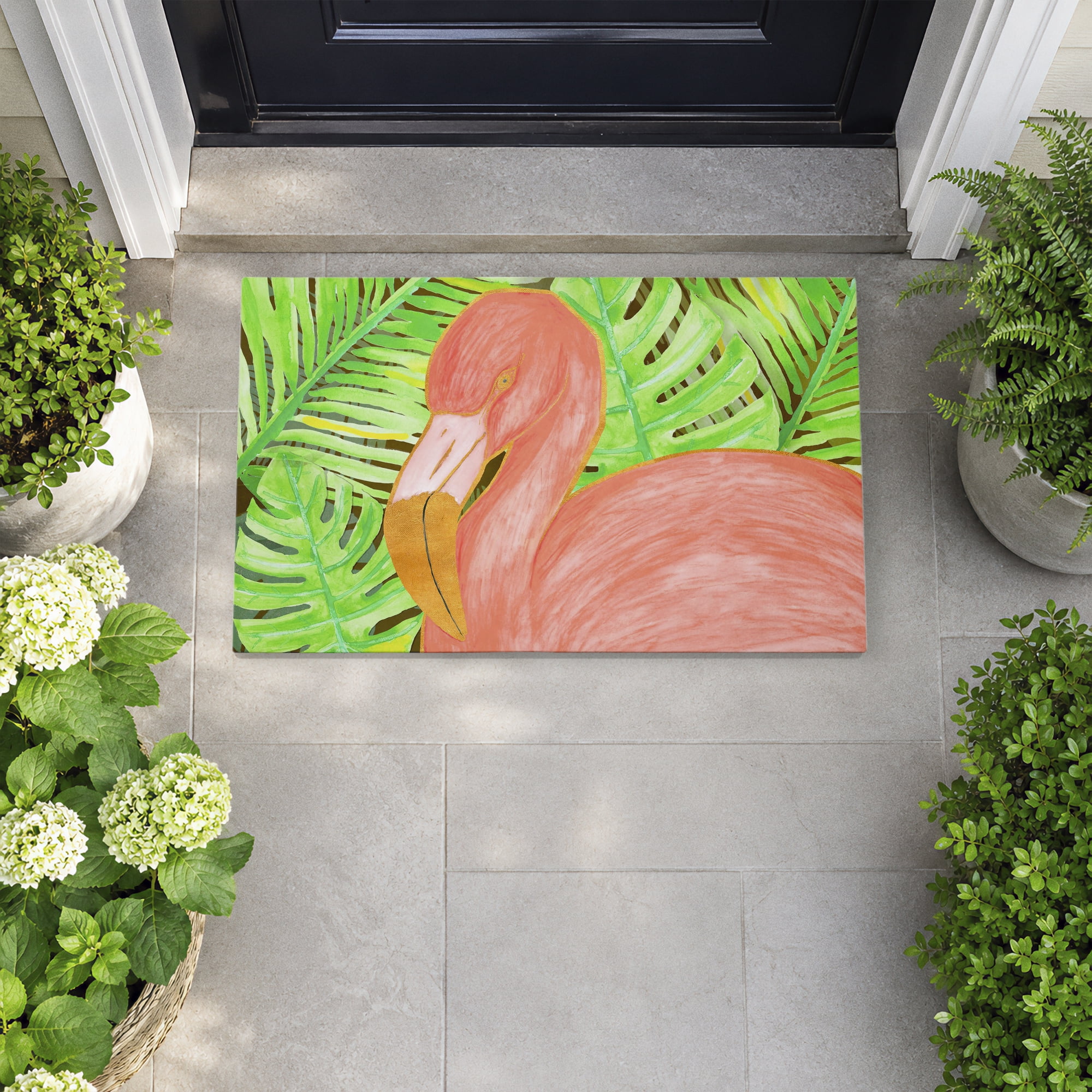 Stupell Industries Tropical Flamingo Fauna Printed Outdoor Door Floor Mat, design by SunDance Group LLC