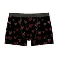 thumbnail image 2 of UVEASISHA Valentines Day Underwear for Men Funny Love Heart Graphic Boxer Briefs Comfy Elastic Waist Swim Trunks Soft Casual Holiday Underpants Black M, 2 of 3