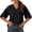 Black, variant on Womens Tops Plus Size Knit with Lace Cutout Tie Neck Lightweight Relaxed Fit Blouson Sleeve Summer Casual Y2K Fashion Tees 2026 White 2XL