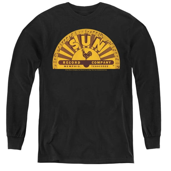 Sun Traditional Logo Youth Long Sleeve Tee Black