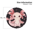 thumbnail image 2 of KLL Drink Coasters Set Round Shape of 4,PU Leather Absorbent Coasters Set Decorative Coffee Cup Coasters Housewarming Gift for Home Decor-Cute Axolotl Sakura Blossoms, 2 of 5