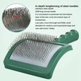 thumbnail image 5 of Prettyui Extra Long Pin Slicker Brush for Large Dog Matted Hair, Grooming Wire Brush for Pets Shedding Mats, Cats Deshedding And Loose Hair Green S Green, 5 of 8