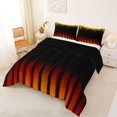 thumbnail image 3 of jejeloiu Abstract Lines Pattern Queen Comforter Set For Adults,Yellow Black Orange Bedding Comforter Set For Girls,Reversible,3-Piece, 3 of 8