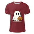 thumbnail image 4 of T-shirts for Men Halloween Ghost Pumpkin T-shirt Short Sleeved Printed Round Neck Blouses Red XXXL Mens Tops, 4 of 5