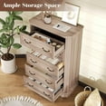 thumbnail image 4 of VanAcc Farmhouse 48" Tall 5 Drawers Dresser for Bedroom, Wood Rustic Chest with Corner Bevel Shape for Bedroom, Living Room, Hallway, Grey Walnut, 4 of 6