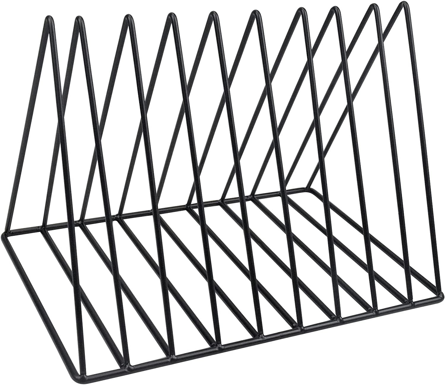 Torubia Triangle Desktop Magazine Storage Rack, Black 9Slots Metal