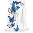 thumbnail image 2 of Vsdgher Blue Flying Butterflies Ultra-Soft Micro flannel Blanket Throw Blankets for Couch Sofa, Bed (4 sizes)-50"x40", 2 of 7