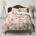 thumbnail image 1 of Cute halloween bedding & pillowcase, ghost pumpkin duvet cover set dorm, 1 of 4