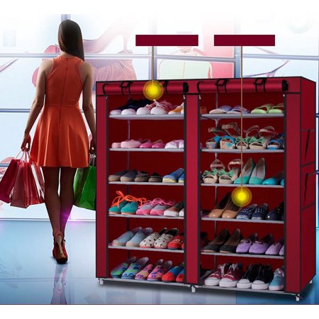 Ktaxon 6 Layer 12 Shoe Rack Storage Organizer Wardrobe Rack With Shelves Closet