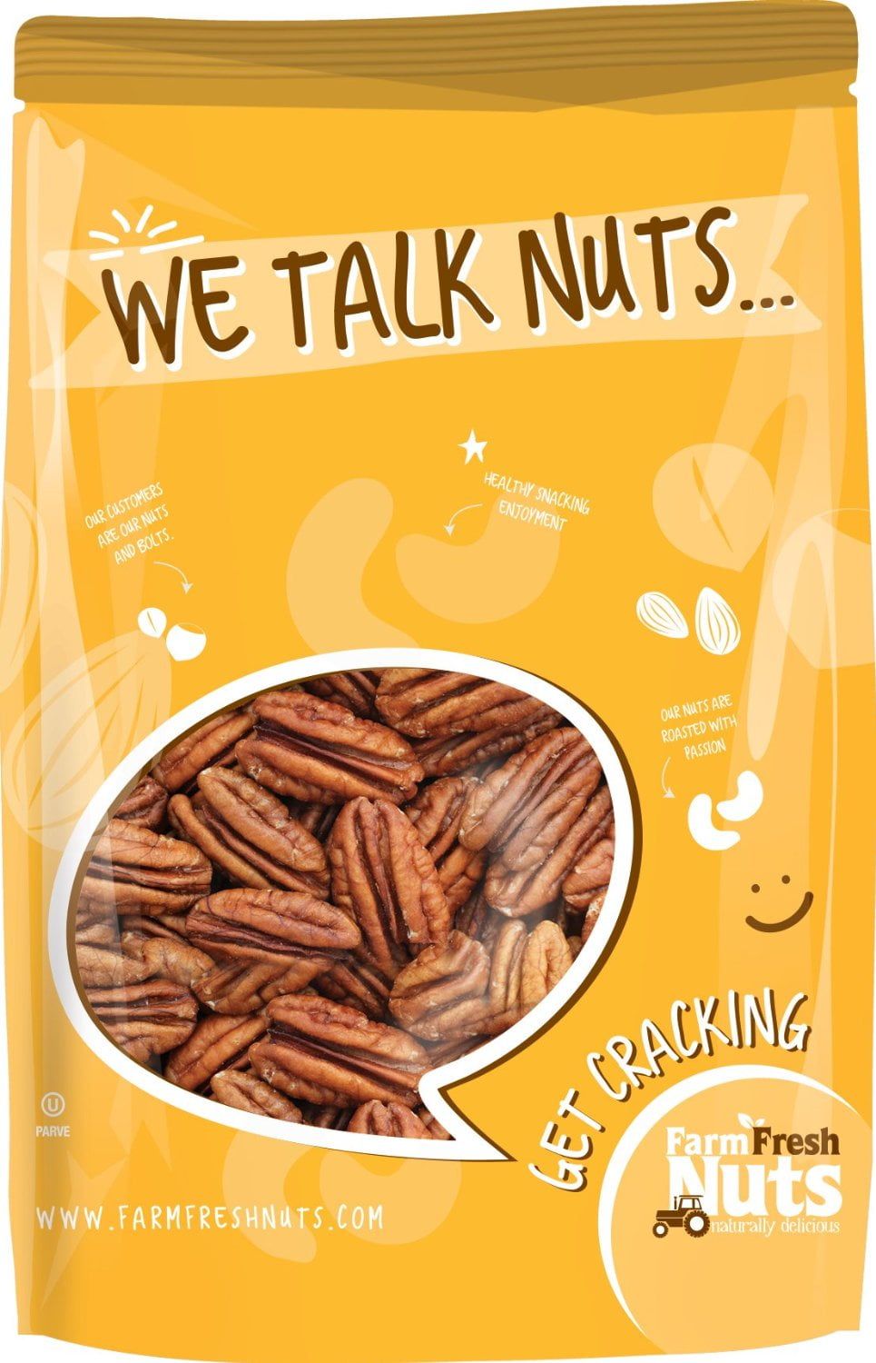 Farm Fresh Nuts Dry Roasted Pecans With Himalayan Salt (2 LB) by