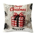 thumbnail image 2 of Adornos navideños, regalos navideños, funda de almohada navideña, decoración navideña, decoración de sofá, almohada de lino, funda de almohada de lino de 45 x 45 cm., 2 of 6