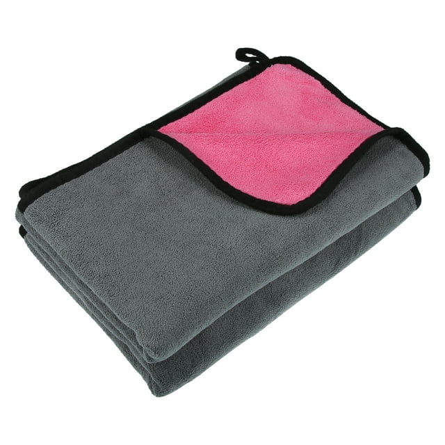 Toalla de microfibra para secado de Coche Unique Bargains Extra Grande 80x60cm Gris Rosa 2uds