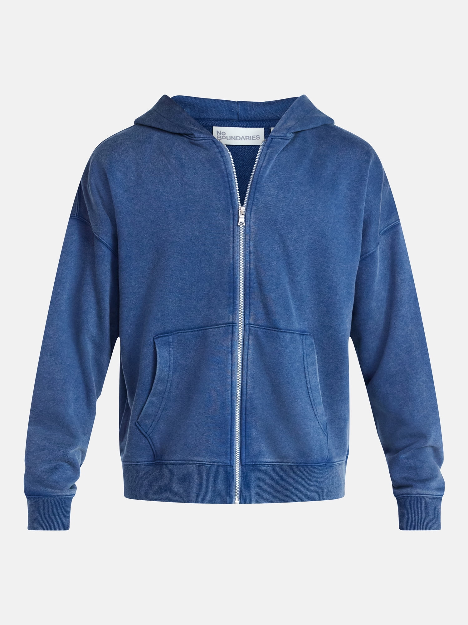 No Boundaries Zip Hoodie with Long Sleeves, Men's XS-4XLT