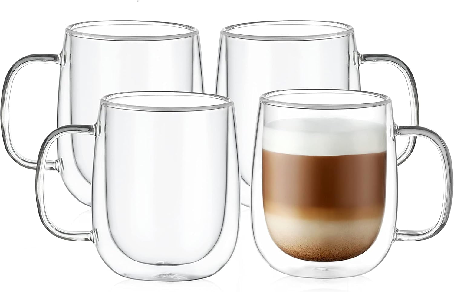 Bodum Canteen Thermal Glass Coffee & Tea Mugs, Double Wall