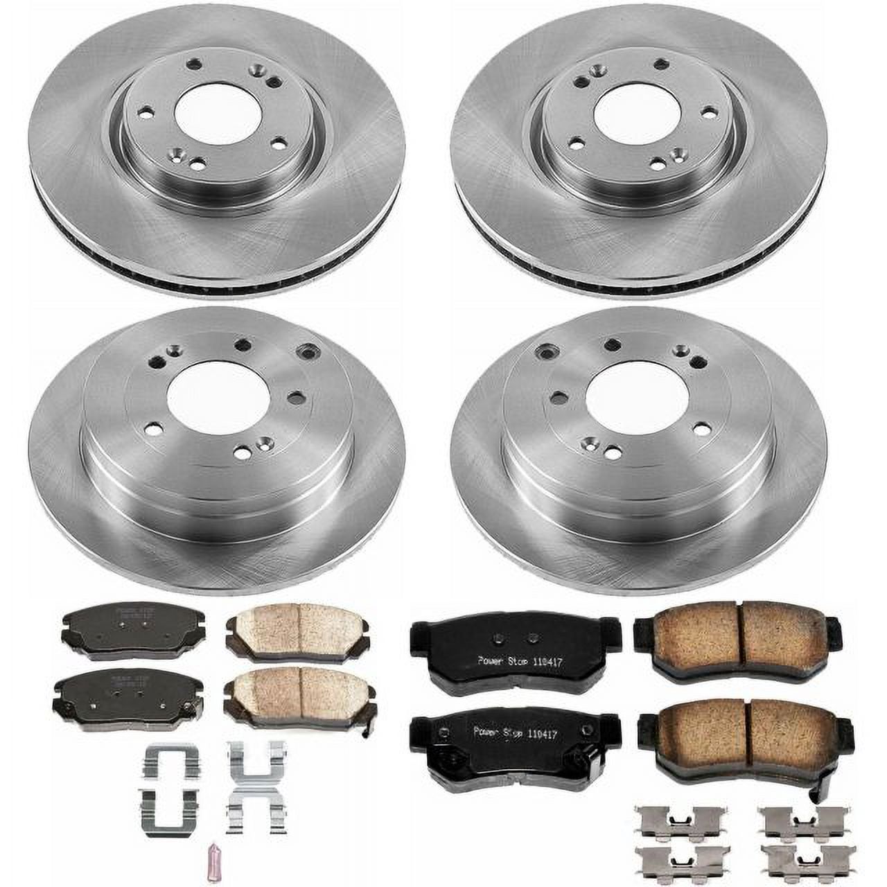 PowerStop Front and Rear Stock Replacement Brake Pad and Rotor Kit Fits: HYUNDAI Select Models KOE4440