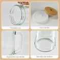 thumbnail image 3 of Glass Cups with Bamboo Lids and Straws,4 Pack 24oz Glass Tumbler Cups with Handle,Mason Jar Drinking Glass with Handle Stainless Steel Straw for Water Iced Tea or Coffee, 3 of 14