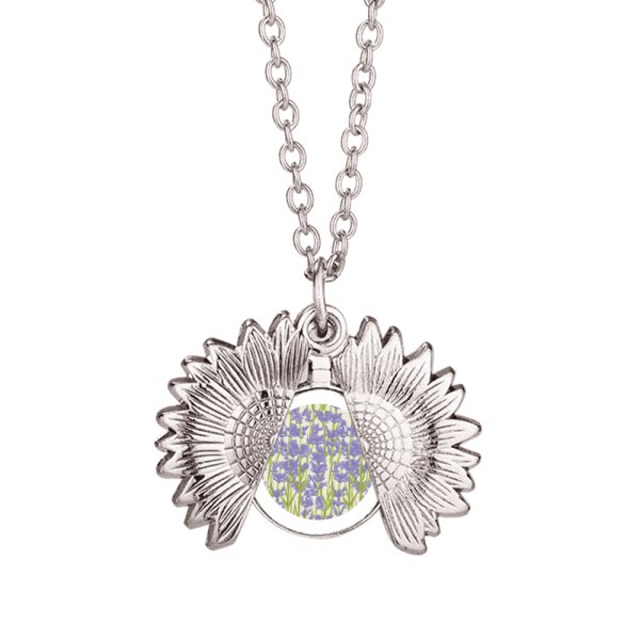 Planta de pintura de flores de lavanda Collar de girasol collar collar collar colgante