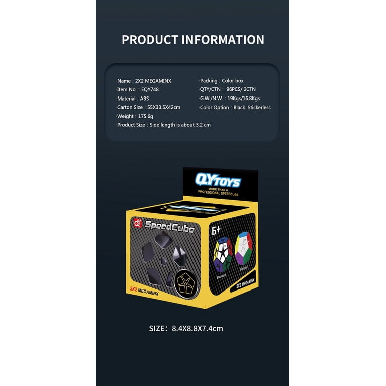 QIYI 2x2 Megaminx Cuber Speed QY Black Magic Cube puzzle toys