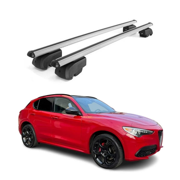 Lockable Roof Rack Cross Bars for Alfa Romeo Stelvio For 2017-2025 Carrier Gray