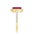 thumbnail image 3 of Rosec Jewels Certified Lab Grown Ruby Engagement Ring with Diamond Halo - Emerald Cut Ruby Ring - AAAA Quality Certified, 10K Yellow Gold, US 13.00, 3 of 8