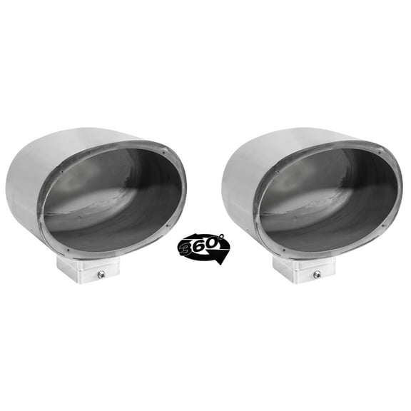 (2) Rockville MAC69S 6x9" 360° Degree Swivel Chrome Surface Mount Speaker Pods
