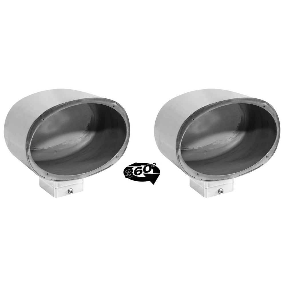 (2) Rockville MAC69S 6x9" 360° Degree Swivel Chrome Surface Mount