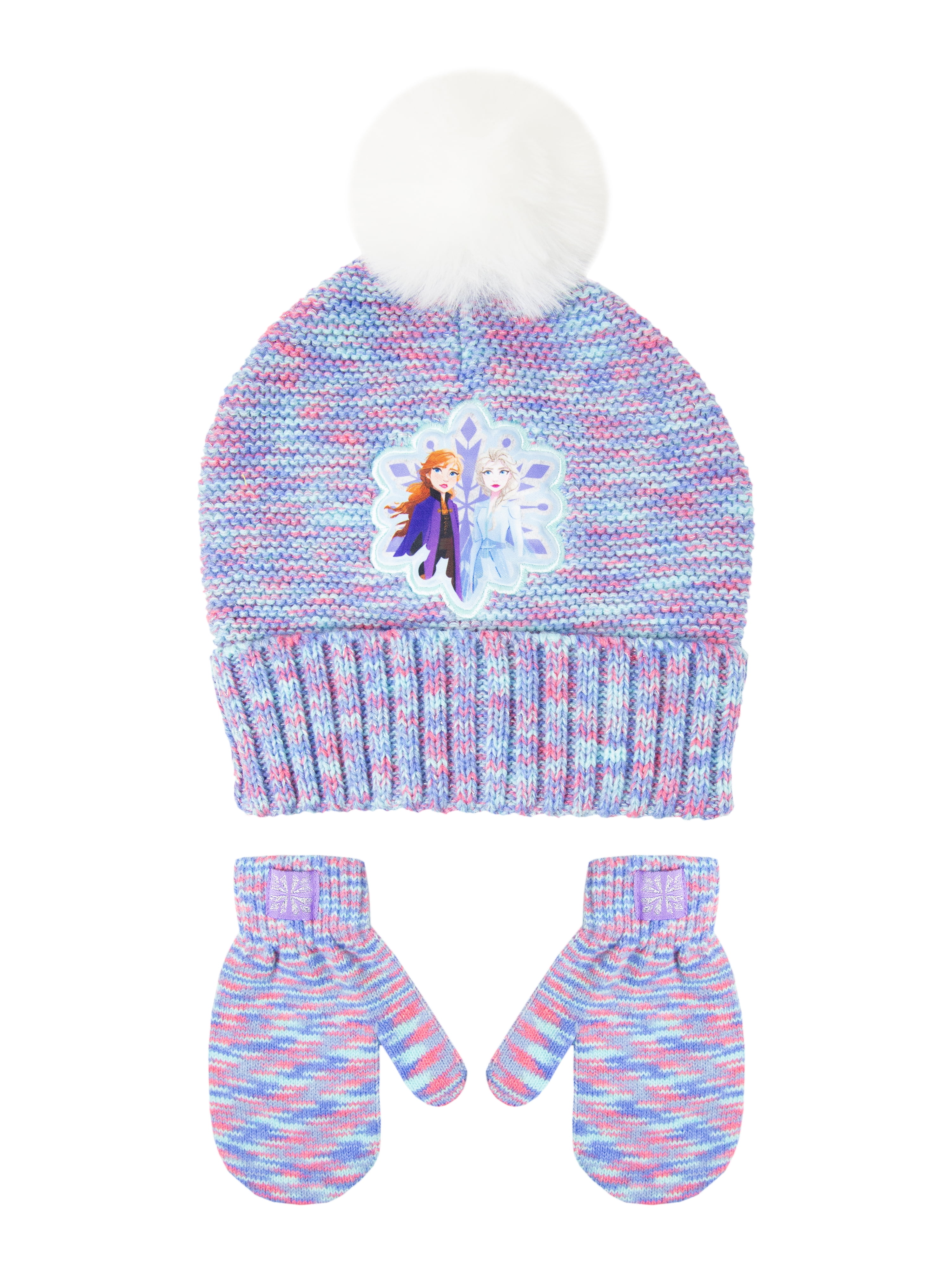 Girls Disney Frozen Hat Kids Winter Frozen Pompom Hat Age 3-8 Years Blue 