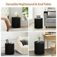 thumbnail image 4 of Wirrytor Round Side Table for living room, Fluted End Table for Small Spaces, Mid Century Modern Small Accent Tables, Bedside Table, Couch Side Table, Nightstand for Bedroom Couch,Black, 4 of 8