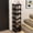 Black, variant on Vertical Shoe Rack - Tall Narrow Shoe Rack Organizer for Small Spaces,5 Tier Bamboo Shoen Shelf for Entryway,Closet,Corner,Doorway,Skinny Shoe Shelf Space Saving Shoe Storage,Free Stackable DIY