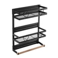 thumbnail image 2 of Yeacher Refrigerator Magnetic Spice Rack Steel Frame Organizer Spice Storage Shelf Magnetic Fridge Rack Kitchen Magnet Organizer Seasoning Bottle Holder with Towel Bar and Hooks, 2 of 8