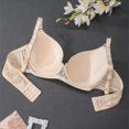 thumbnail image 6 of GEWSEY Women's Push Up Lace Bra Demi Comfort Padded Add 1 Cup Lift Up Bras Soft Lace Sexy Plunge Underwire (Beige, XL), 6 of 8