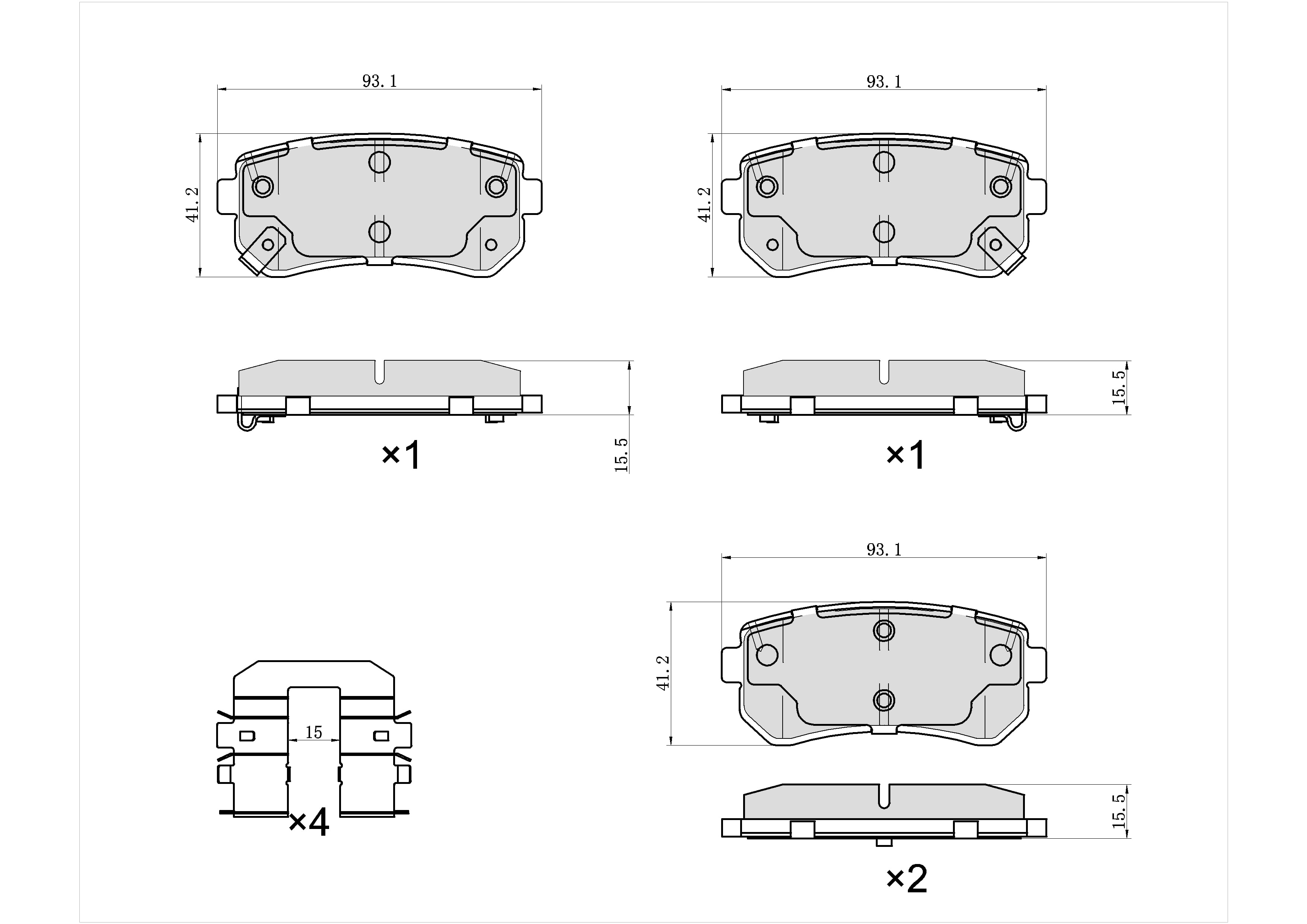 Winstop Brake Pad Set, Rear WS.1829.0.C, Hyundai Sonata 2019-2016