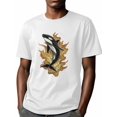 thumbnail image 6 of Killer Whale Men's T Shirts Flame Ocean T-Shirt for Men Cartoon Crew Neck Tees Cotton Tops, White, 2XL, 6 of 7