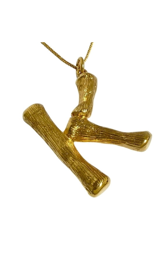 Pre-Owned Celine Alphabet Charm Pendant Necklace, Initial K, Large Size