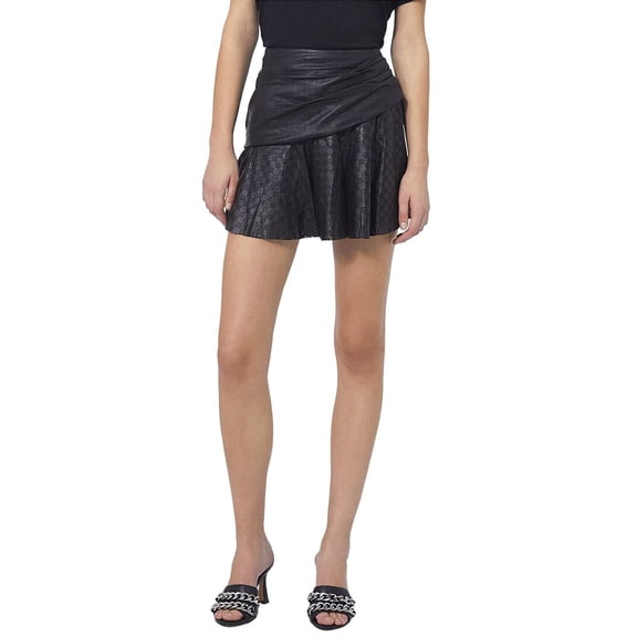 IRO womens Tanam Leather Mini Skirt, 36, Black