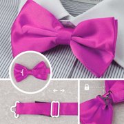 Men's Bow Tie Solid Color Wedding Ties Adjustable Pre-Tied Formal Tuxedo Bowties