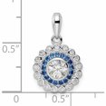 thumbnail image 3 of Sterling Silver Rhodium-Plated Polished Blue & White Cz Pendant (21.26 X 13) Made In China -Jewelry By Sweet Pea, 3 of 7