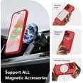 thumbnail image 3 of Magnetic for iPhone 15 Pro Max Case, [Compatible with MagSafe] [Full Camera Protection] Shockproof Protective Slim Translucent Matte Phone Case for iPhone 15 Pro Max 6.7'', Watermelon Red, 3 of 15
