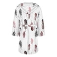 thumbnail image 5 of Women's Fleece Plush Robe Long Warm Plush Bathrobe Loungewear Jacket Printed Comfort Robe, 5 of 5